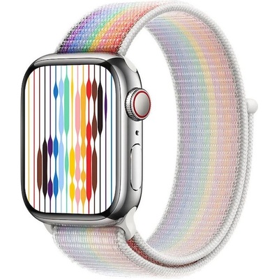 Apple Оригинална текстилна каишка за Apple Watch 42мм, 44мм, 45мм, 46мм, Ultra, Ultra 2 49мм - Apple Pride Edition Sport Loop (шарен) (mn6l3zm/a)