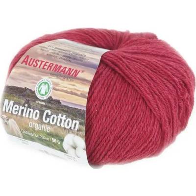 Austermann MERINO COTTON - 55% vlna merino, 45% bavlna - Ručně pletací příze Barva: 03 ROT