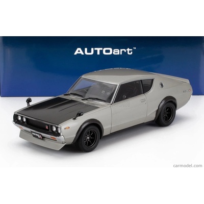 Autoart Nissan Skyline 2000 Tuned Version Coupe 1973 Stříbrná Černá 1:18
