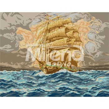 Milena Style Голямата фрегата - гоблен със схема конци dmc 1: 4