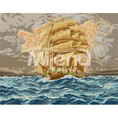 Milena Style Голямата фрегата - гоблен със схема конци dmc 1: 4