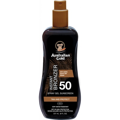 Australian Gold Sunscreen spray gel Bronzer SPF50 237 ml