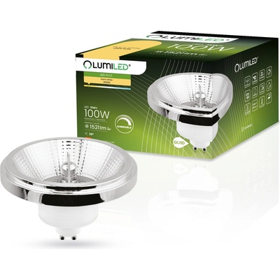 Lumiled LED žárovka ES111 GU10 patice stmívatelná 230V 15W ekvivalent 100 W Teplá bílá 3000K 24° Stříbrná 1521 lm stmívatelné žárovky AR111