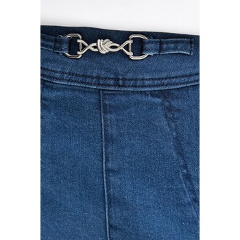 Guess Къс панталон с коприна Guess JEWEL в синьо с изчистен дизайн с висока талия W5GD1F D5LK0 (W5GD1F.D5LK0)