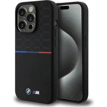 BMW Кейс BMW M Silicone Pattern MagSafe за iPhone 15 Pro, черен (BMW000818-0)