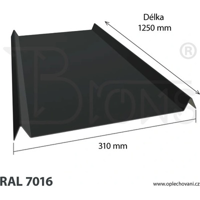 Brons Plechová krytina 31 x 125 cm tmavě šedá
