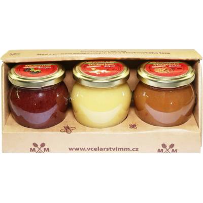Včelařství M+M medové krémy ostružina zázvor skořice 3 x 250 g