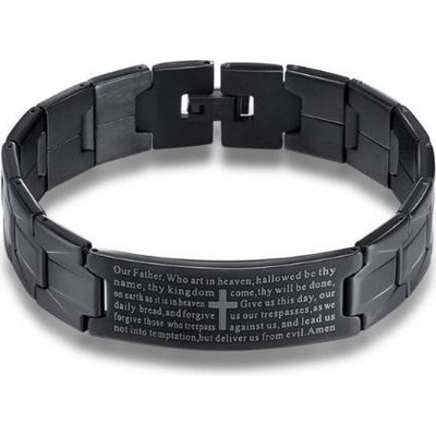 Blingstar CROSS PRAYER Black Steel z nerez oceli 1348