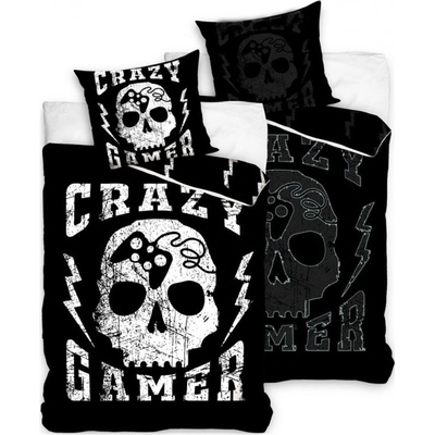 BedTex bavlna obliečky Crazy Gamer so svietiacim efektom 70x90 140x200