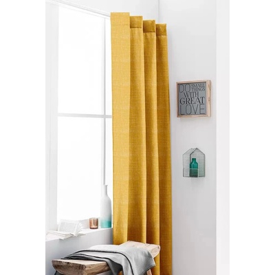 Záves s okami Chambray, zatemňovací, 245 × 135 cm, okrový, 122755