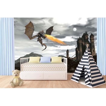 DIMEX ART s. r. o Самозалепваща се флизелинова фототапета драконов пейзаж 375 x 250 см