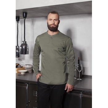 Karlowsky Готварска куртка тип риза Performance Sage от лека и приятна материя за работа в кухнята (TM6-67)
