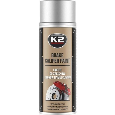 K2 Barva na brzdové třmeny a bubny Stříbrná Sprej 400ml