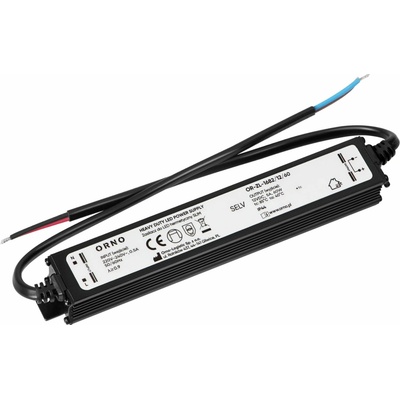 ORNO LED ovládač, tenký, hermetický, 12 V, 60 W, IP44, kovové puzdro