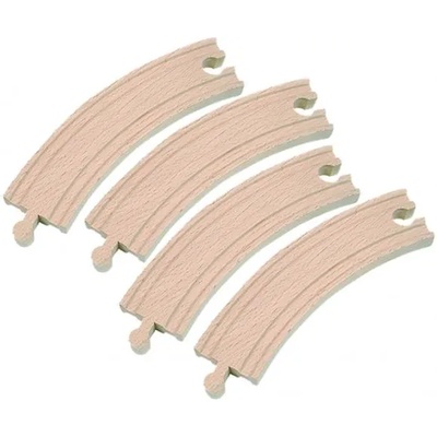 Woodyland Дървени релси дълги обли 4бр (90560)