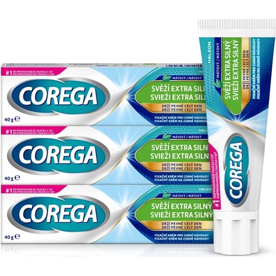 Corega fixační krém Extra silný svěží 3x 40 g – Hledejceny.cz