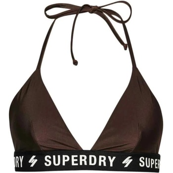 Superdry Code Triangle Elastic bikini top - Brown (Chocolate Brown)