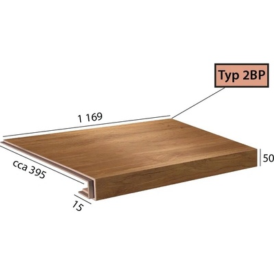 Ecoline Step - 2 BP schod s nosom 9564 Dub vita tmavý