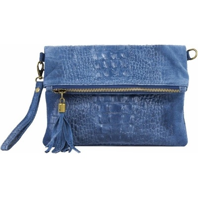 Kožená kabelka kroko styl 630 Jeans