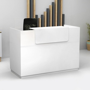 TopMebel Рецепция Lemmon TopMebel от меламин в бял цвят 160x70x110см