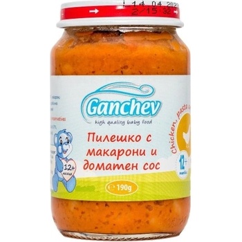 Ганчев пюре пиле с макарони и доматен сос - 220 г