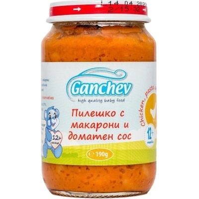 Ганчев пюре пиле с макарони и доматен сос - 220 г