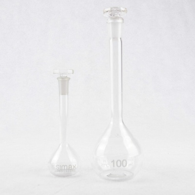 Baňka odměrná s NZ a skleněnou zátkou, tř. A, NZ 10/19, 25 ml, drobné opotřebení
