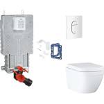 GROHE Uniset - Комплект за предстенна инсталация, тоалетна, седалка SoftClose, бутони Arena Cosmopolitan и комплект за поставяне на таблет, Triple Vortex, Alpine White SANI15BB3121 (SANI15BB3121)