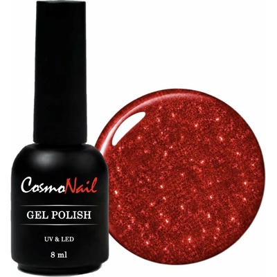 Cosmonail gel polish Red glitter 001 8 ml