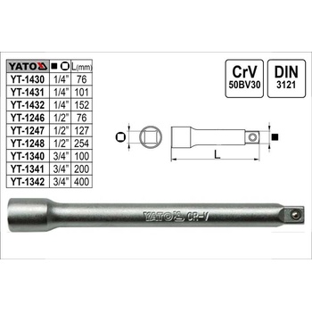 YATO YT-1432 prodlužovací nástavec 152 mm