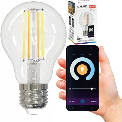 Polux LED žárovka LED E27 A60 7W 806lm 2700K-6500K 320° Filament GOLDLUX Smart WiFi TUYA