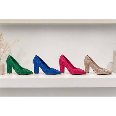 Ideal Shoes Dámské třpytivé lodičky Zelená
