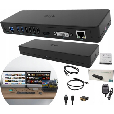 i-Tec USB 3.0 / USB-C Dual Display Docking Station HDMI DVI + VGA CAHDMIDVIDOCKPRO