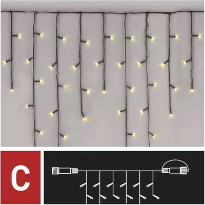 Anděl Přerov Osvětlení vánoční nadstavitelný vodopád 2,5m-100 LED teplá bílá+ 5 cm přívodní kabel