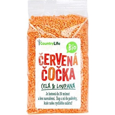 Country Life Čočka červená Bio loupaná a půlená 500g