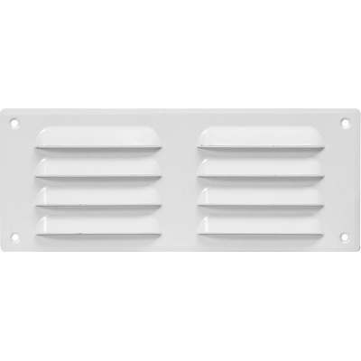 Ventishop KVMb 260x105 kovová hranatá větrací mřížka se síťkou, bílá