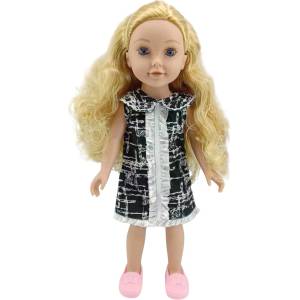 Moni Кукла Moni Toys - Pretty Girl, с черно-бяла рокля, 46 cm (111821)