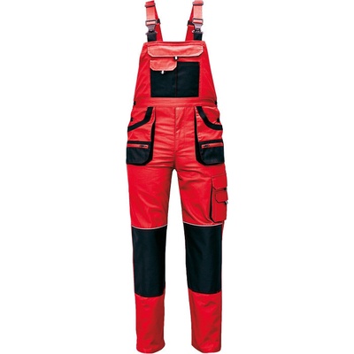 Cerva Fridrich Fridrich CARL BE 01 004 Pracovné nohavice s trakmi červené