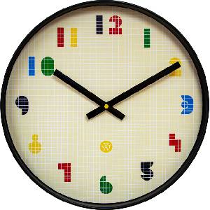 NeXtime Стенен часовник Bit 35 см цветен (7371)