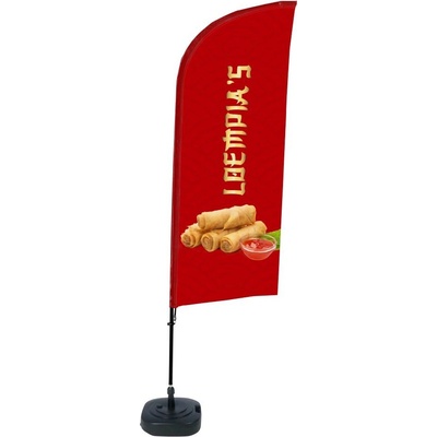 Jansen Display Kompletní sada reklamní vlajky ve tvaru křídla, Jarní závitky, holandsky, 1105 x 3300 mm