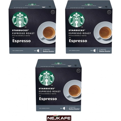 STARBUCKS NESCAFE DOLCE GUSTO ESPRESSO ROAST 3 x 12 kapsúl