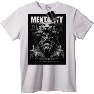 NOONEBRAND Тениска Ментален Лъв - M, White