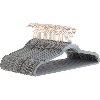 Amazon Basics Velvet Slim Non-Slip Suit Hangers Pack of 50 Grey/Gold - AH_vnv1008