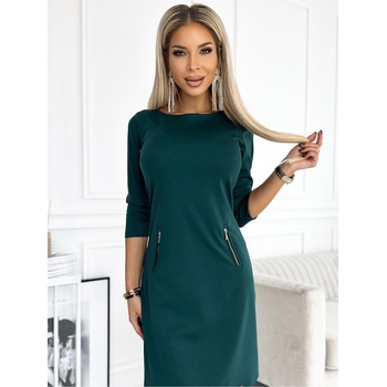 Numoco Рокля със златни ципове - зелена Numoco MARY numoco | Zelen | ЖЕНИ | S