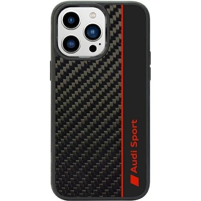 Audi Кейс Audi Carbon Fiber Stripe за iPhone 14 Pro Max 6.7"", черен / черен, твърд, AUS-TPUPCIP14PM-R8/D1-BK (KXG0072836)