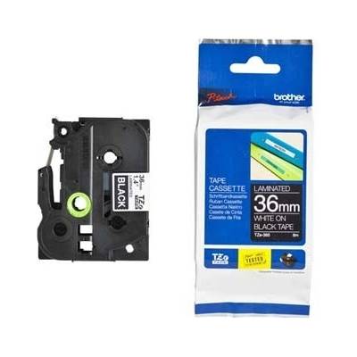 Brother TZ-365 / TZe-365, 36mm x 8m, бял печат / черен фон, оригинална лента (TZE365)