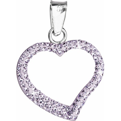 Pavona Strieborný prívesok s krištáľmi Swarovski fialové srdce 34093.3