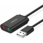 UGREEN US205 Sound Card Adapter USB 15cm (black) - mallbg Звукови карти