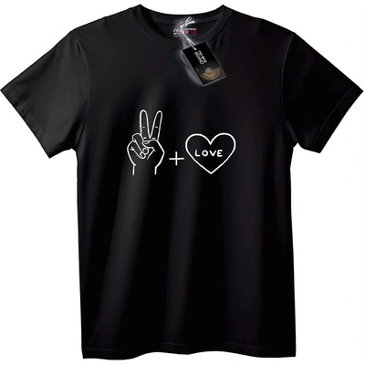 NOONEBRAND Тениска Мир и Любов - 2XL, White