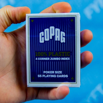 Copag pokerové plastové karty 4 velké symboly Modrá